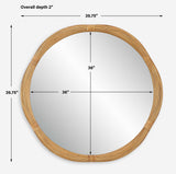 Salina Round Bamboo Mirror - Light Brown by Uttermost - View 7