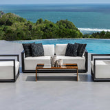 Remsen Outdoor Sofa Black / Oyster - Black / White by Uttermost - View 3