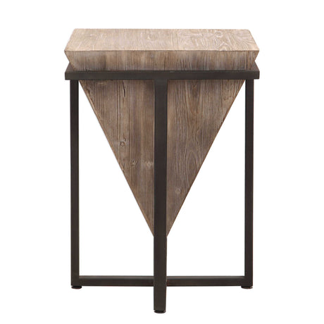 Bertrand Wood Accent Table - Light Brown / Black by Uttermost - View 3