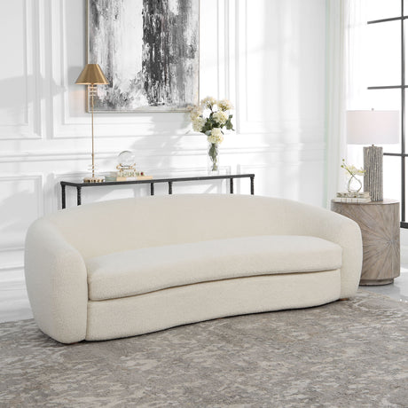 Capra Art Deco White Sofa by Uttermost - View 2