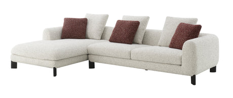 Mardi Maroon & Beige Tweed Sectional Sofa w/3 Pillows - sold by Home Elegance USA