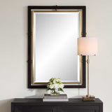 Bach Rectangle Mirror Walnut & Brass - Gold / Dark Brown by Uttermost - View 4