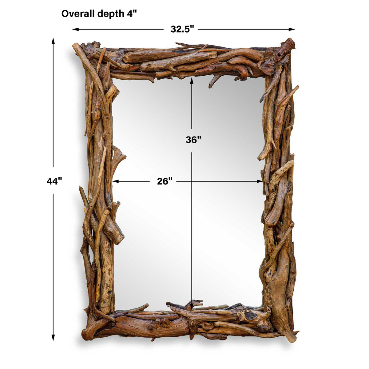 Rooted Reflection Mirror Natural - Dark Brown by Uttermost - View 6