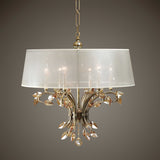 Alenya 6 Light Shade Chandelier - Gold / White by Uttermost - View 2
