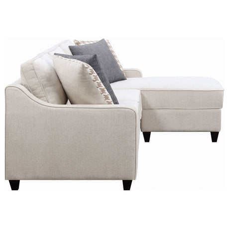 Isla Platinum L-shaped Upholstered Sectional Sofa with Pillows - sold by Home Elegance USA
