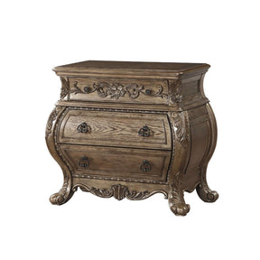 3 Drawers Nightstand in Vintage Oak Finish