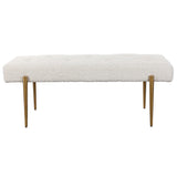 Olivier Bench - White / Gold by Uttermost - View 1