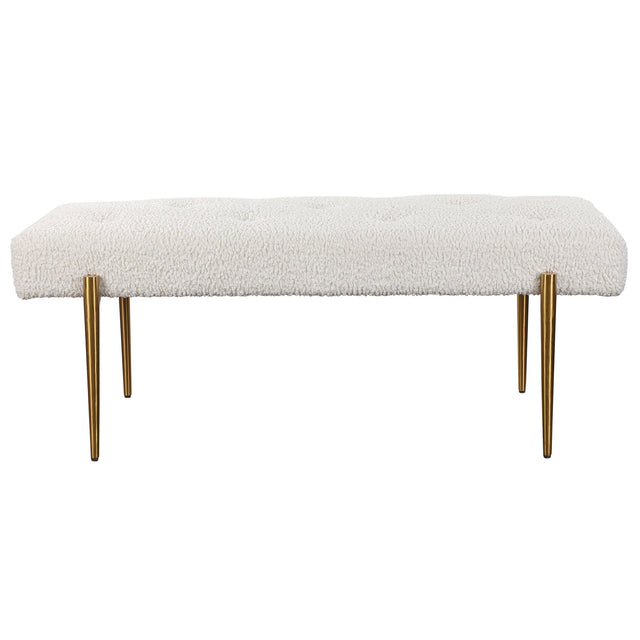 Olivier Bench - White / Gold by Uttermost - View 1