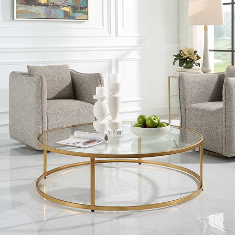 Radius Modern Circular Coffee Table - Gold by Uttermost - View 3