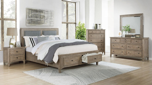 Anneke - 5 Piece Queen Bedroom Set With Chest - Wire - Brushed Warm Gray - FOA7173Q - 5PC - CHEST - Home Elegance USA - 1