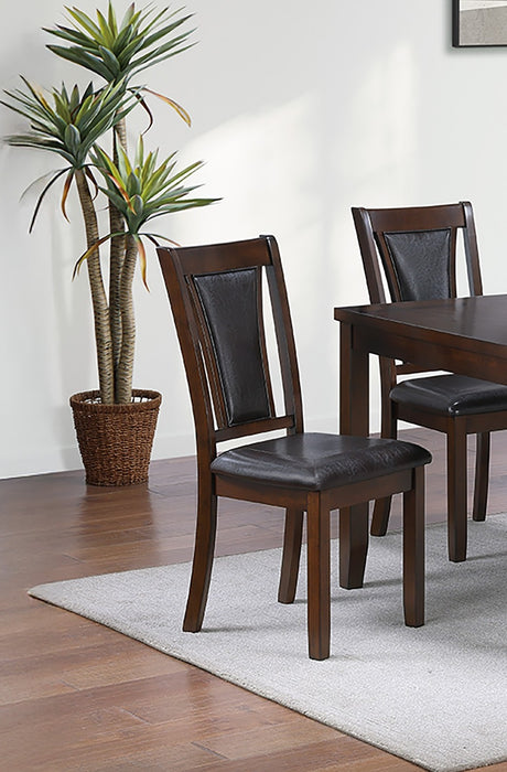 Beautiful Dining Room Furniture Walnut / Black 6pcs Set Dining Table 4x Side Chairs Bench Unique Design Back Chair - sold by Home Elegance USA