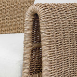Tropic Golden Flax Outdoor Lounge Chair - Light Brown / White by Uttermost - View 13