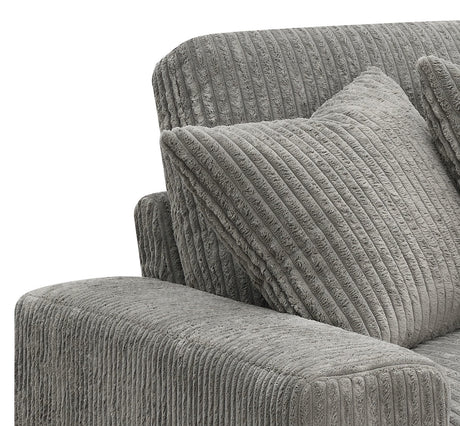 Tavia Gray Corduroy Reversible Sectional Sofa W/6 Pillows - sold by Home Elegance USA