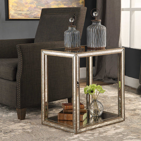 Julie Mirrored End Table - Silver by Uttermost - View 4
