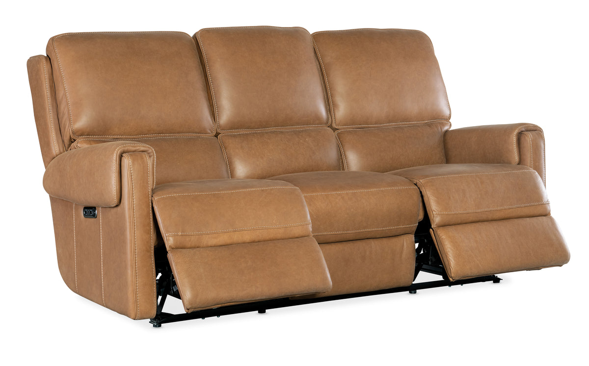 Somers Sofa With Power Recline & Power Headrest - Light Brown by Hooker Furniture - View 5
