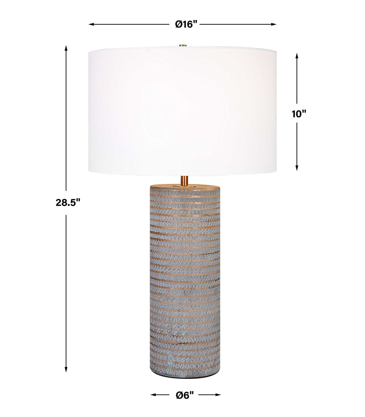 Monolith Table Lamp - Dark Gray / White by Uttermost - View 9