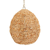 Kauri 1 Light Wooden Bead Pendant Brass / Woodtone - Light Brown by Uttermost - View 4