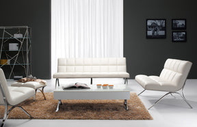 Antimony Mid-Century White Leatherette Sofa Set - View Image 1
