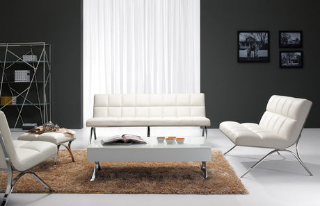 Antimony Mid-Century White Leatherette Sofa Set - View Image 1