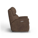 Catalina Transitional Leather Power Rocking Recliner, Power Headrest | Flexsteel