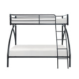 Black Metal Frame Twin/Full Bunk Bed, Youth Bed, Youth Bedroom Furniture, Easy Assembly - sold by Home Elegance USA