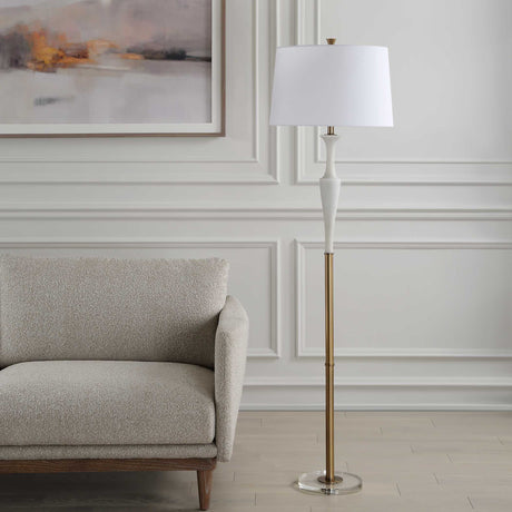 Colette White Stone Floor Lamp by Uttermost - View 3