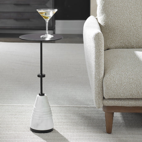 Kincaid Metal Drink Table - White / Black by Uttermost - View 4