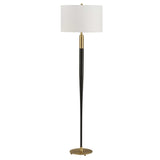 Stowe Floor Lamp Satin Black - Black / White by Uttermost - View 3