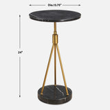 Rosston Marble Accent Table - Black / Gold by Uttermost - View 7