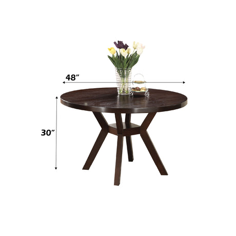 Drake Gray Fabric & Espresso Finish 5PCs Dining Room Set - sold by Home Elegance USA