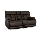 Clive Power Reclining Loveseat With Console, Power Headrests & Lumbar - Clove | Flexsteel