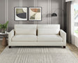 Ivory Fabric Upholstered Sofa with Pillows Cushion Seat and Back Modern Living Room Furniture 1pc Solid Wood Legs