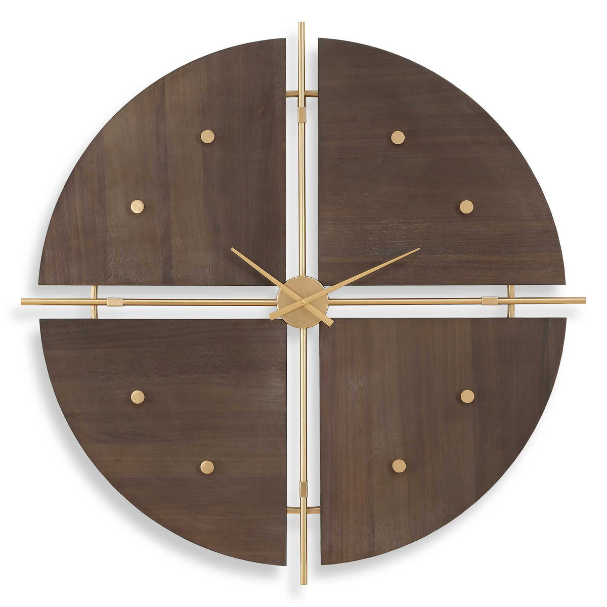 Walnut Elegance Wall Clock - Dark Brown by Uttermost - View 1
