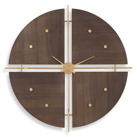 Walnut Elegance Wall Clock - Dark Brown by Uttermost - View 1
