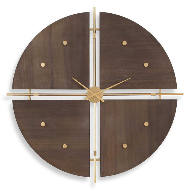 Walnut Elegance Wall Clock - Dark Brown by Uttermost - View 1