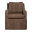 Luisa Pinstripe Swivel Chair - Dark Brown by Uttermost - View 1