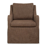 Luisa Pinstripe Swivel Chair - Dark Brown by Uttermost - View 1
