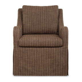 Luisa Pinstripe Swivel Chair - Dark Brown by Uttermost - View 1