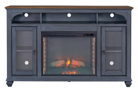 66 in Fireplace TV Stand for TVs up to 80 inches, Corduroy Blue Finish - sold by Home Elegance USA