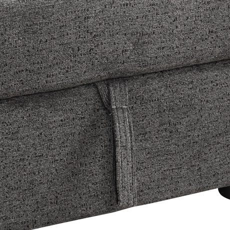 Reversible Sleeper Sectional Sofa Bed with Side Shelf and 2 Stools, Pull-Out L-Shaped Sofa Bed, Velvet Blue Black - sold by Home Elegance USA