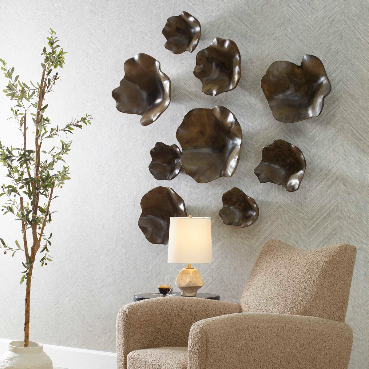 Two Wood Wall Decor (Set of 3) Mocha - Dark Brown by Uttermost - View 8