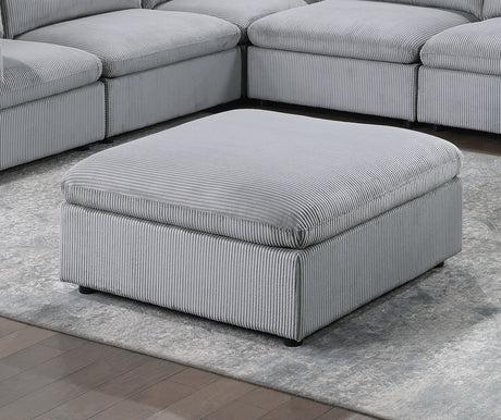 Dark Gray Color 8pc Modular Sectional Set Corduroy Upholstery Couch 3x Corner wedge 3x Armless Chairs 2x Ottomans Living Room Furniture - sold by Home Elegance USA
