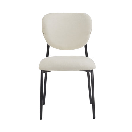 3- Piece Dining Set,Upholstered Dining Chairs With Metal Legs (Set of 2) (Beige+Black) + Round Dining Table - sold by Home Elegance USA