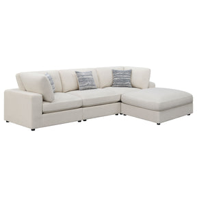Rhette Beige 4-piece Upholstered Sectional with Ottoman - sold by Home Elegance USA