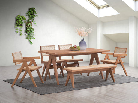 Valentina 6Pcs Rattan & Natural Finish Patio Furniture Set - sold by Home Elegance USA