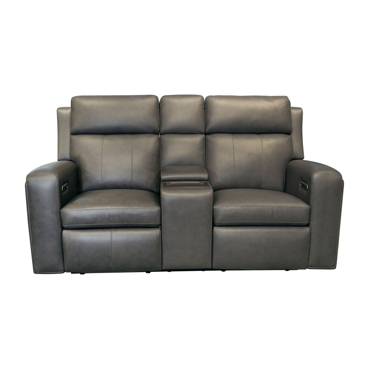 Wyatt Power Reclining Loveseat With Console & Power Headrests & Lumbar - Gunmetal | Flexsteel