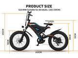 AOSTIRMOTOR Electric Bicycle 500W Motor 20" Fat Tire With 48V/15Ah Li - Battery S18 - MINI New style - W115591548 - Home Elegance USA - 5