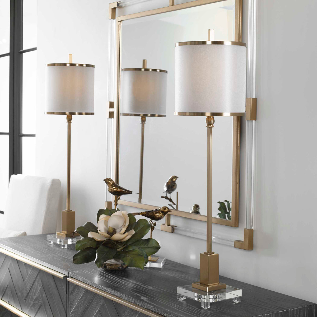 Villena Buffet Lamp Brass - Yellow / Beige by Uttermost - View 2