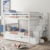 Full Over Full Bunk Bed with Shelves and 6 Storage Drawers, White(Old SKU:LT000046AAK) - sold by Home Elegance USA