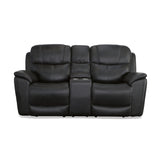 Crew Power Reclining Loveseat With Console, Power Headrests & Lumbar - Raven | Flexsteel
